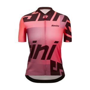 SANTINI Cyklistický dres s krátkym rukávom - KARMA LOGO - červená/čierna L