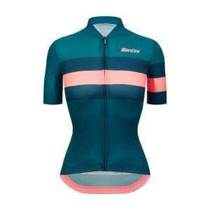 SANTINI Cyklistický dres s krátkym rukávom - ECO SLEEK BENGAL - ružová/modrá L