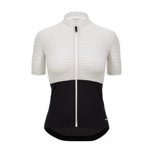 SANTINI Cyklistický dres s krátkym rukávom - COLORE RIGA - biela/čierna
