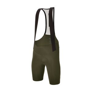 SANTINI Cyklistické nohavice krátke s trakmi - PLUSH - zelená XS