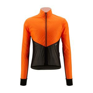 SANTINI Cyklistická vetruodolná bunda - REDUX LITE  - oranžová/čierna 5XL
