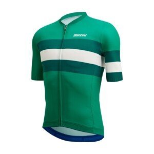 SANTINI Cyklistický dres s krátkym rukávom - SLEEK BENGAL  - zelená/biela M
