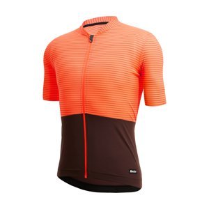 SANTINI Cyklistický dres s krátkym rukávom - COLORE RIGA - oranžová M