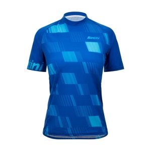 SANTINI Cyklistický dres s krátkym rukávom - FIBRA MTB - modrá 2XL