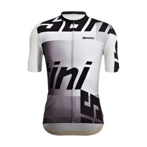 SANTINI Cyklistický dres s krátkym rukávom - KARMA LOGO  - biela/čierna 2XL