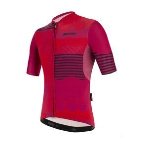 SANTINI Cyklistický dres s krátkym rukávom - DELTA OPTIC - červená/čierna