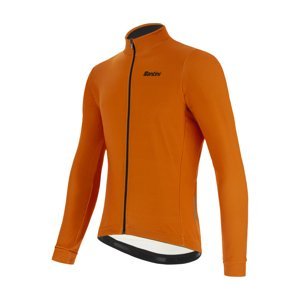 SANTINI Cyklistický dres s dlhým rukávom zimný - GRAVEL - oranžová
