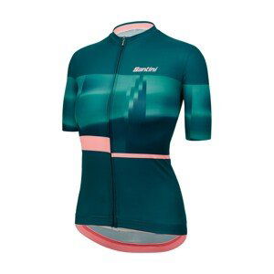 SANTINI Cyklistický dres s krátkym rukávom - MIRAGE - modrá/ružová L