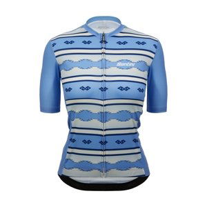 SANTINI Cyklistický dres s krátkym rukávom - PENDELTON  - modrá/biela 2XL