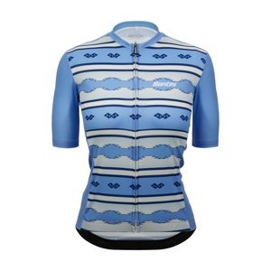 SANTINI Cyklistický dres s krátkym rukávom - PENDELTON  - modrá/biela 2XL