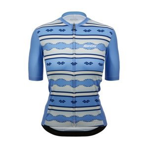 SANTINI Cyklistický dres s krátkym rukávom - PENDELTON  - modrá/biela XS