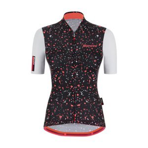 SANTINI Cyklistický dres s krátkym rukávom - DELTA PIETRA - čierna/biela/červená