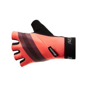 SANTINI Cyklistické rukavice krátkoprsté - BENGAL - oranžová L