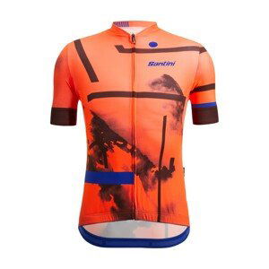 SANTINI Cyklistický dres s krátkym rukávom - DELTA BERG - oranžová 3XL