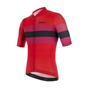 SANTINI Cyklistický dres s krátkym rukávom - ECOSLEEK BENGAL - červená/čierna L