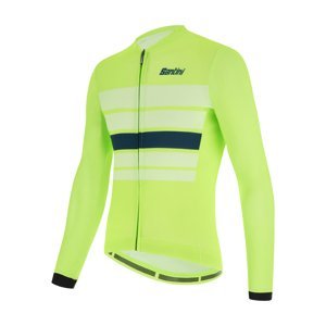 SANTINI Cyklistický dres s dlhým rukávom zimný - ECOSLEEK BENGAL - svetlo zelená