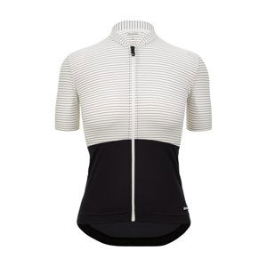 SANTINI Cyklistický dres s krátkym rukávom - COLORE RIGA - biela/čierna L