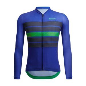 SANTINI Cyklistický dres s dlhým rukávom zimný - SLEEK BENGAL  - modrá 4XL