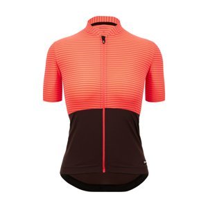SANTINI Cyklistický dres s krátkym rukávom - COLORE RIGA - oranžová/čierna L