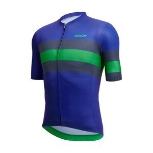 SANTINI Cyklistický dres s krátkym rukávom - SLEEK BENGAL  - modrá/zelená 3XL