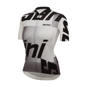 SANTINI Cyklistický dres s krátkym rukávom - KARMA LOGO - biela/čierna L
