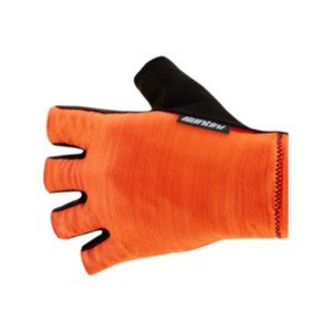 SANTINI Cyklistické rukavice krátkoprsté - CUBO - oranžová 2XL