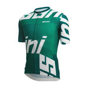 SANTINI Cyklistický dres s krátkym rukávom - KARMA LOGO  - zelená/biela XL