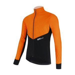 SANTINI Cyklistická zateplená bunda - REDUX VIGOR - oranžová/čierna 2XL