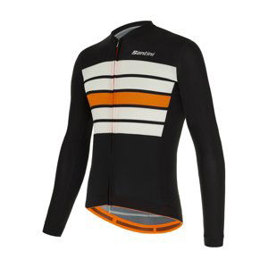 SANTINI Cyklistický dres s dlhým rukávom zimný - ECOSLEEK BENGAL - čierna/biela/oranžová