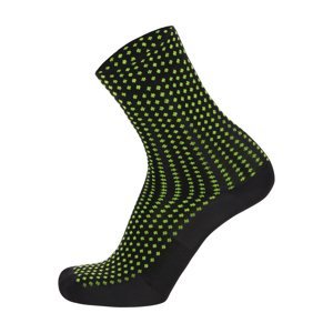SANTINI Cyklistické ponožky klasické - SFERA - zelená/čierna XS-S
