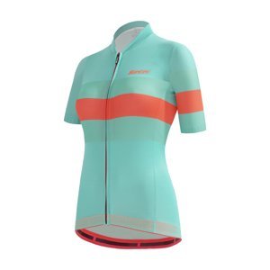 SANTINI Cyklistický dres s krátkym rukávom - ECOSLEEK BENGAL LADY - svetlo modrá/oranžová S