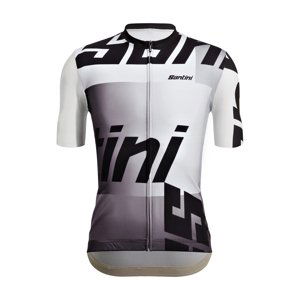 SANTINI Cyklistický dres s krátkym rukávom - KARMA LOGO  - biela/čierna 3XL