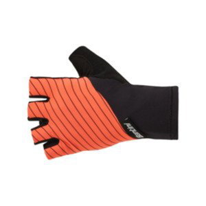 SANTINI Cyklistické rukavice krátkoprsté - RIGA - oranžová/čierna S