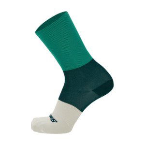 SANTINI Cyklistické ponožky klasické - BENGAL  - biela/zelená XL