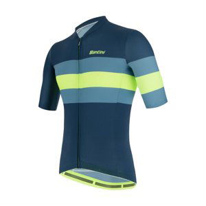 SANTINI Cyklistický dres s krátkym rukávom - ECOSLEEK BENGAL - modrá/svetlo zelená 2XL