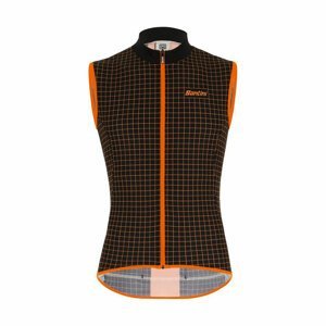 SANTINI Cyklistická vesta - NEBULA WIND - oranžová/čierna XS