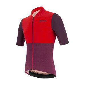 SANTINI Cyklistický dres s krátkym rukávom - REDUX ISTINTO - červená/bordová