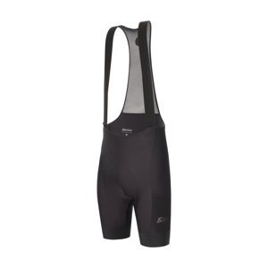 SANTINI Cyklistické nohavice krátke s trakmi - GRAVEL - čierna XL