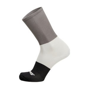 SANTINI Cyklistické ponožky klasické - BENGAL  - biela/šedá/čierna XS