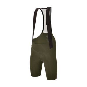 SANTINI Cyklistické nohavice krátke s trakmi - PLUSH - zelená 4XL