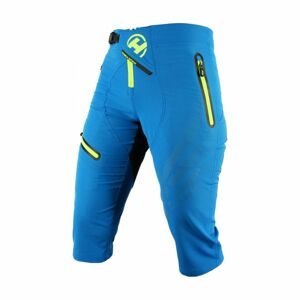 HAVEN Cyklistické nohavice krátke bez trakov - 3/4 ENERGY THREEQ - modrá/žltá XL