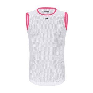 HOLOKOLO Cyklistické tričko bez rukávov - AIR LADY - biela/ružová M-L