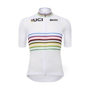 SANTINI Cyklistický dres s krátkym rukávom - UCI WORLD CHAMPION MASTER - dúhová/biela