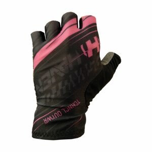 HAVEN Cyklistické rukavice krátkoprsté - PENNUTO - čierna/ružová