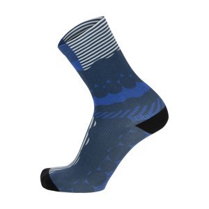 SANTINI Cyklistické ponožky klasické - OPTIC - modrá/biela M