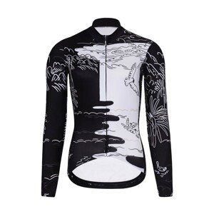 HOLOKOLO Cyklistický dres s dlhým rukávom zimný - VENTURE LADY WINTER - čierna/biela 2XL