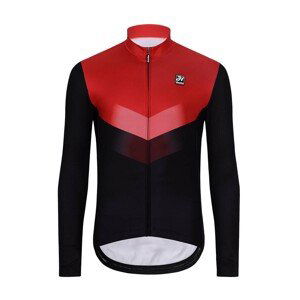 HOLOKOLO Cyklistický dres s dlhým rukávom zimný - ARROW WINTER - červená/čierna S