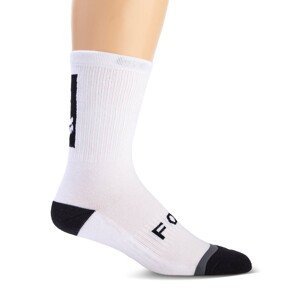 FOX Cyklistické ponožky klasické - DEFEND CREW 8"  - biela/čierna
