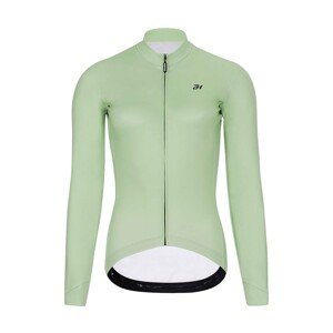 HOLOKOLO Cyklistický dres s dlhým rukávom zimný - PHANTOM LADY WINTER - svetlo zelená 2XL