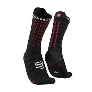 COMPRESSPORT Cyklistické ponožky klasické - AERO - červená/čierna 42-44